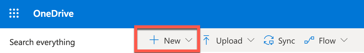 select new from toolbar options to create a new folder