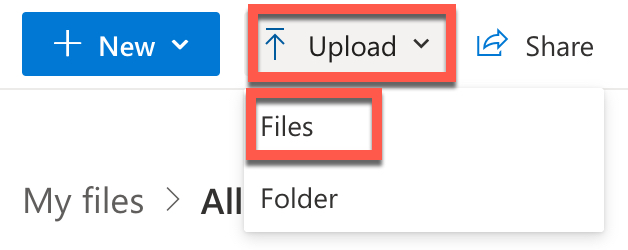 upload files icon in office365
