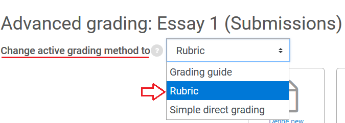 change active grading method to rubric