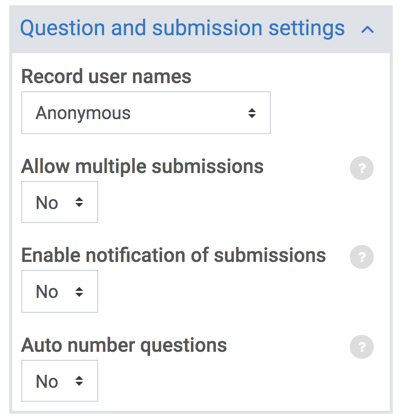 question settings