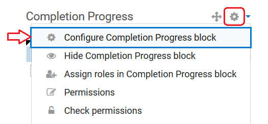 configure completion progress block