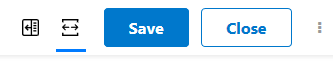 save or close buttons