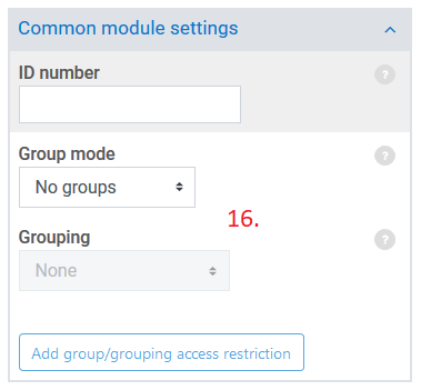 Common module settings section
