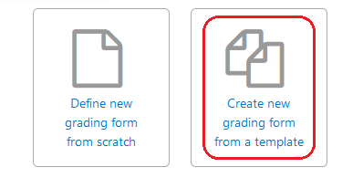 create new grading form from a template button