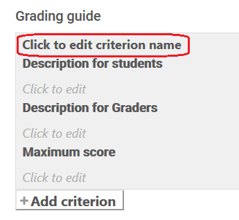 click to edit criterion name