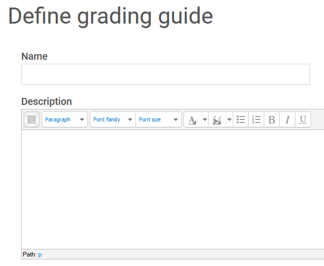 define grading guide name and description