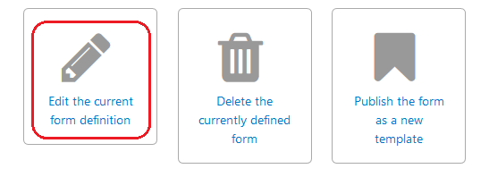 edit the current form definition