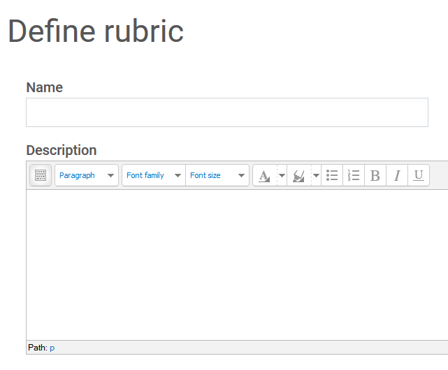 rubric name and description