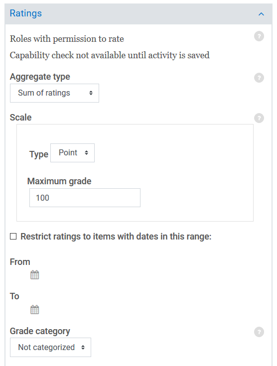 ratings section