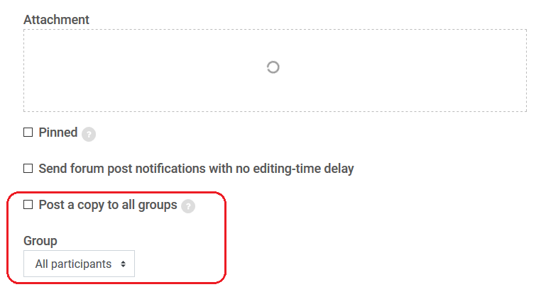 post copy to all groups, or select specific group