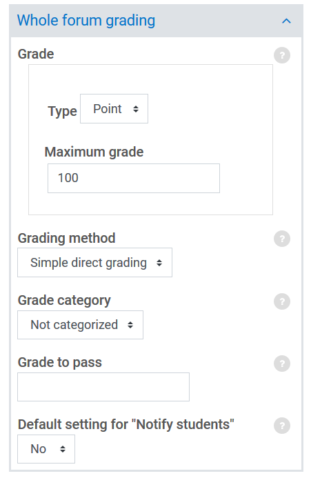 whole forum grading section