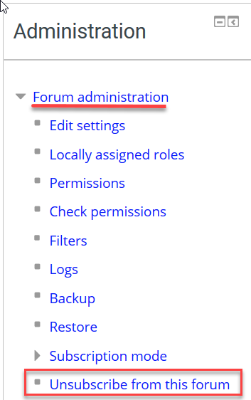 unsubscribe from forum