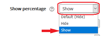 user report options. choose show from the drop down