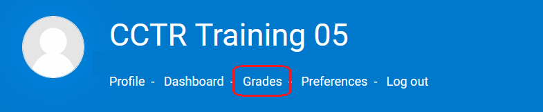 Grades under your name on My Courses page