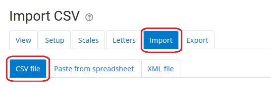 import tab, csv tab