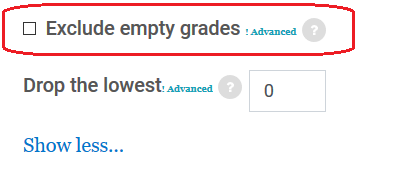 exclude empty grades
