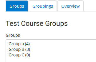 Groups tab and Groups box
