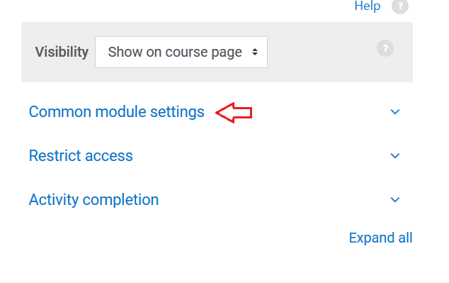 common module settings section
