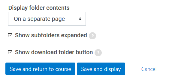 add a folder options, including save options