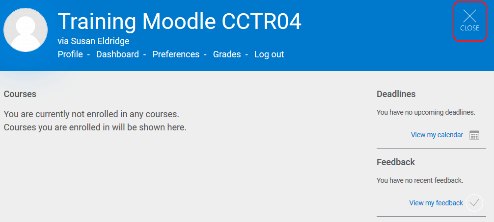 My Courses page in Community