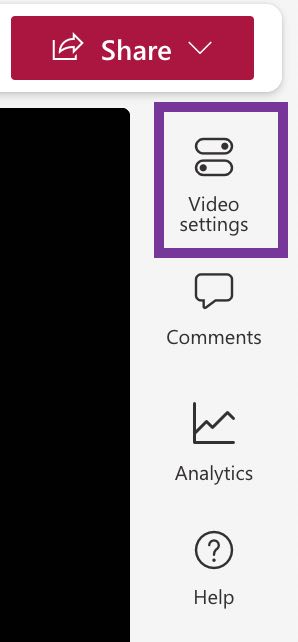 video settings button