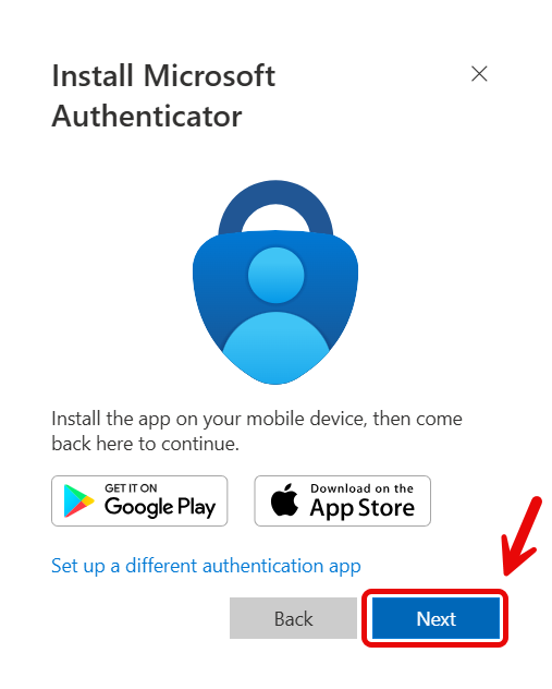 Image depicting Microsoft Authenticator prompt for user to download the mobile application