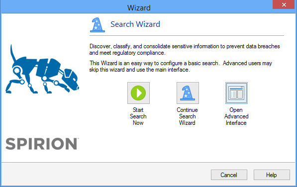 search wizard screenshot