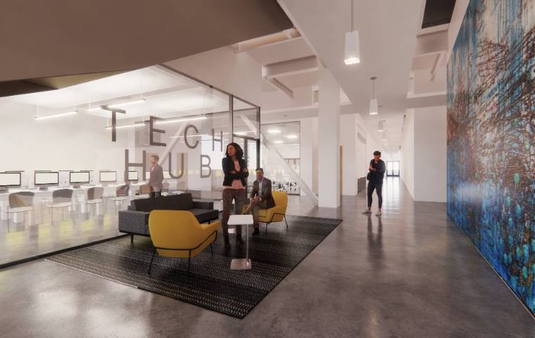 Lounge next to tech hub