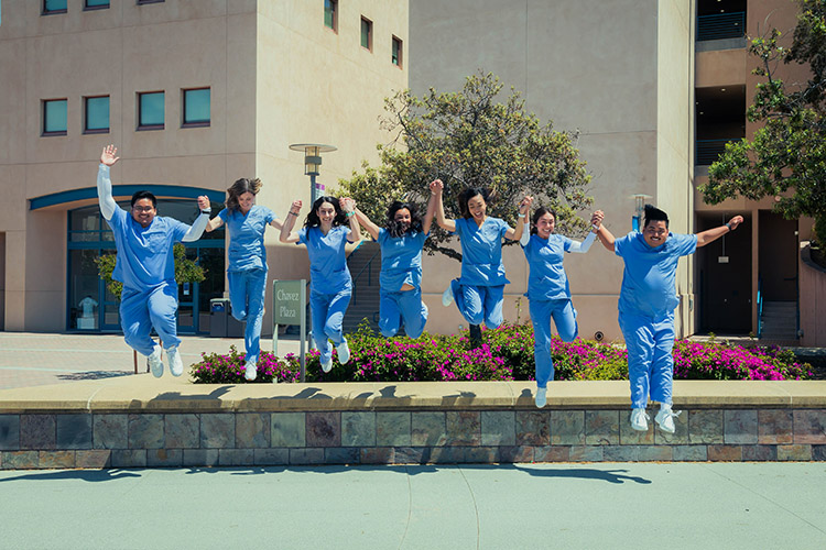 Jumping nursing students