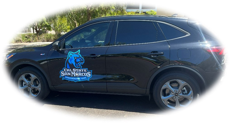 Campus vehicle with the CRT logo on it