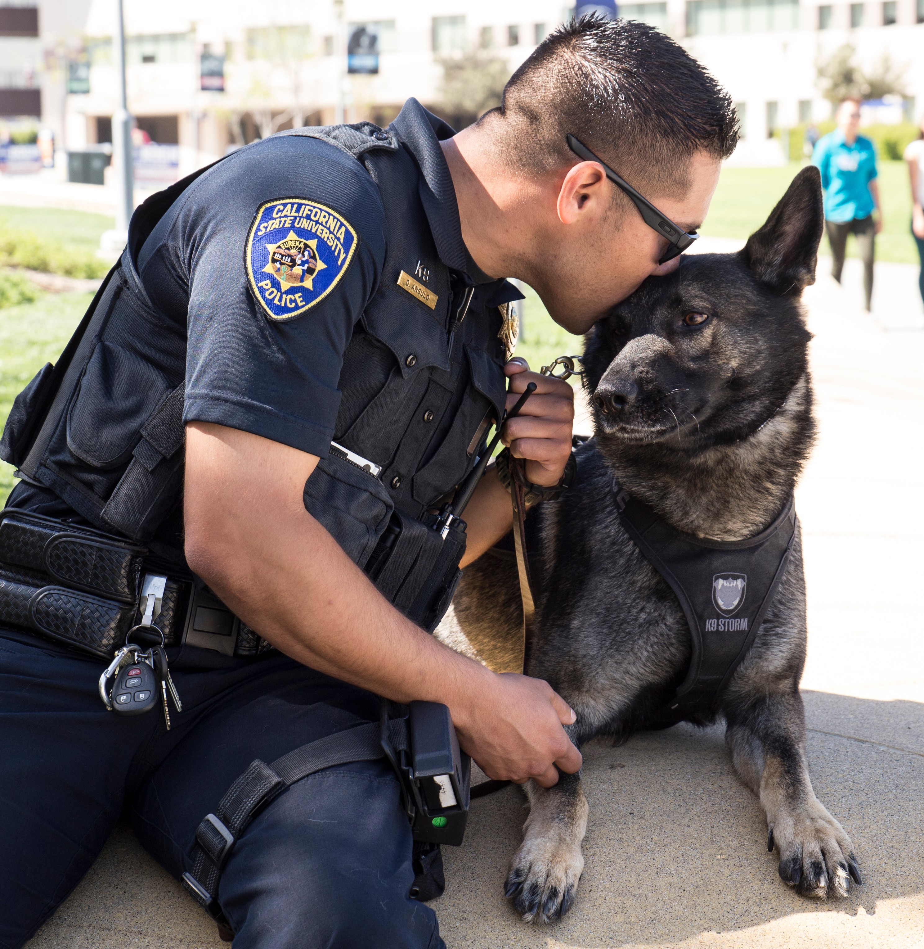 Armor being kissed by Sgt. Angulo