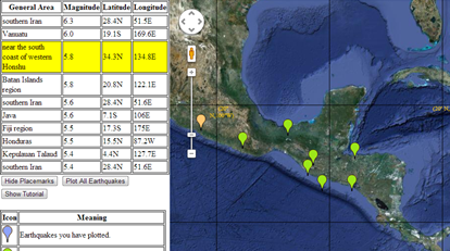 earthquake plot app