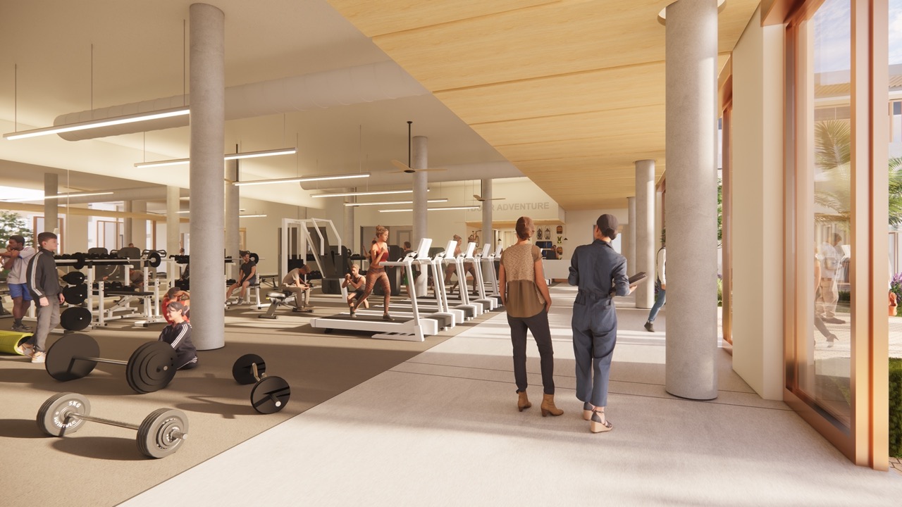 active zone with work out equipment