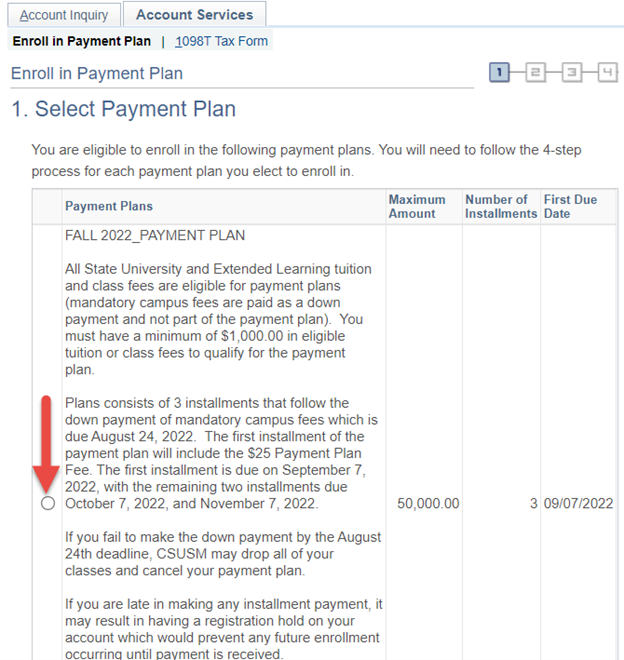 Select Payment Plan