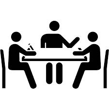 clipart of people sitting around a desk