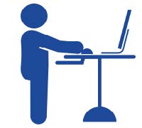 person using sit stand desk