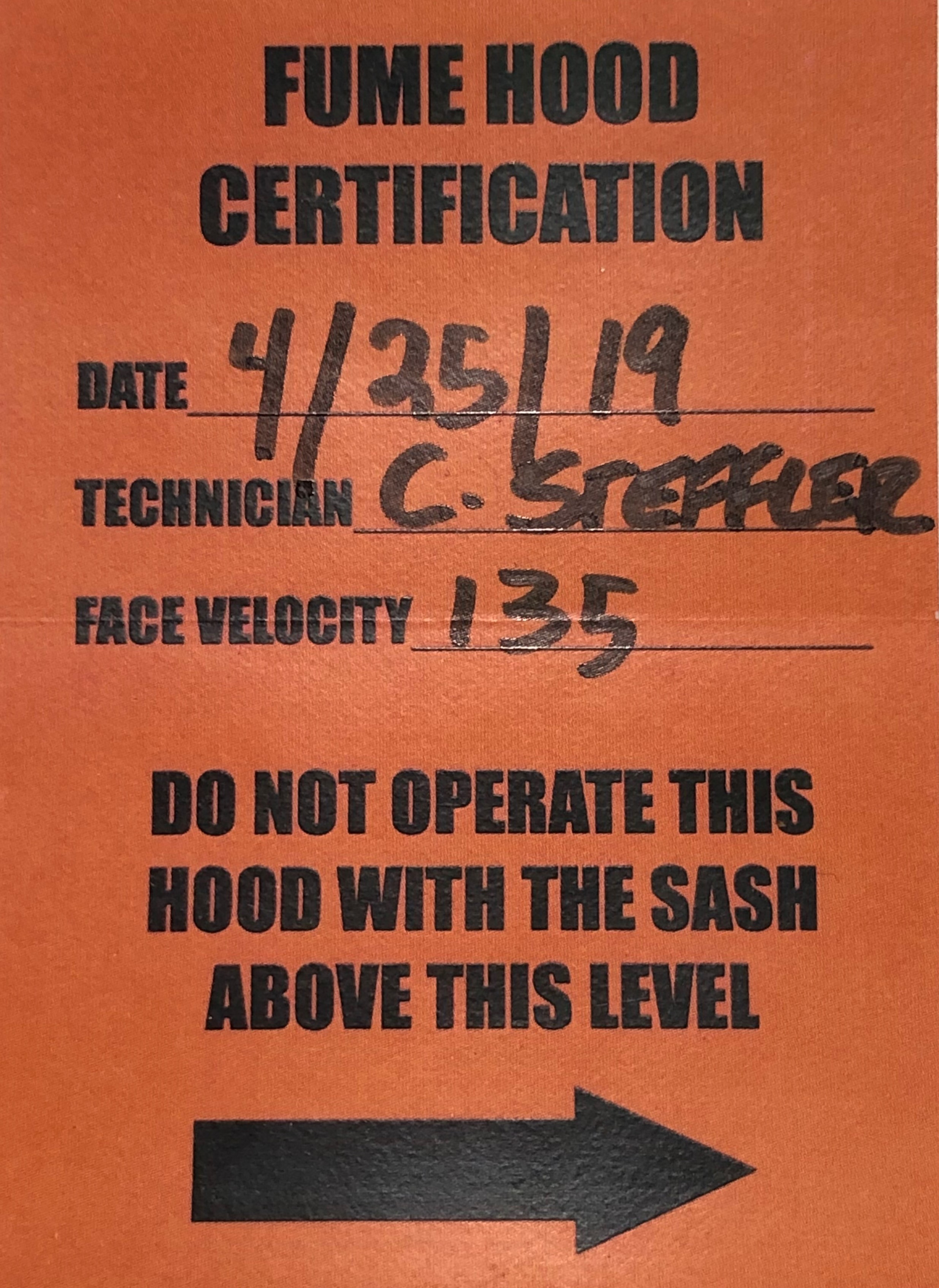 fume hood certification