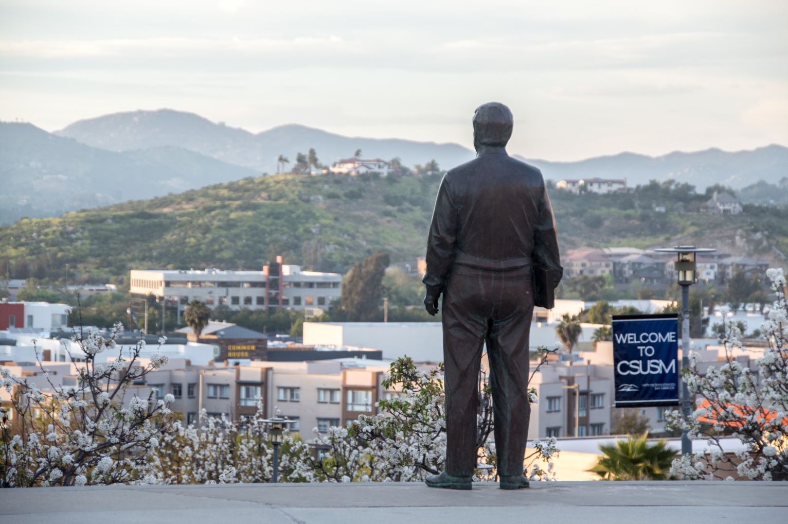 chavez statue overlooking community
