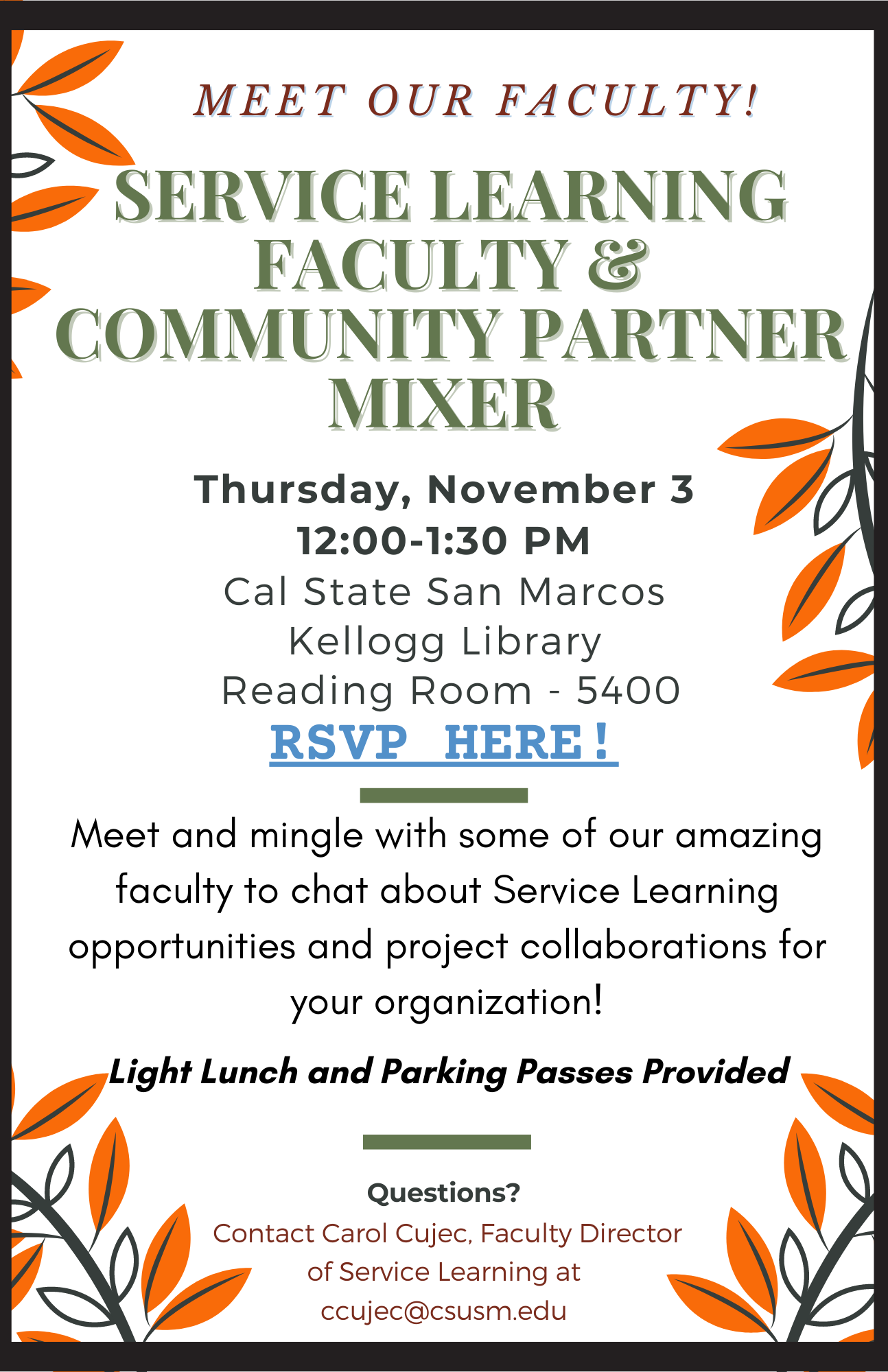 Fall Faculty and Community Partner Mixer