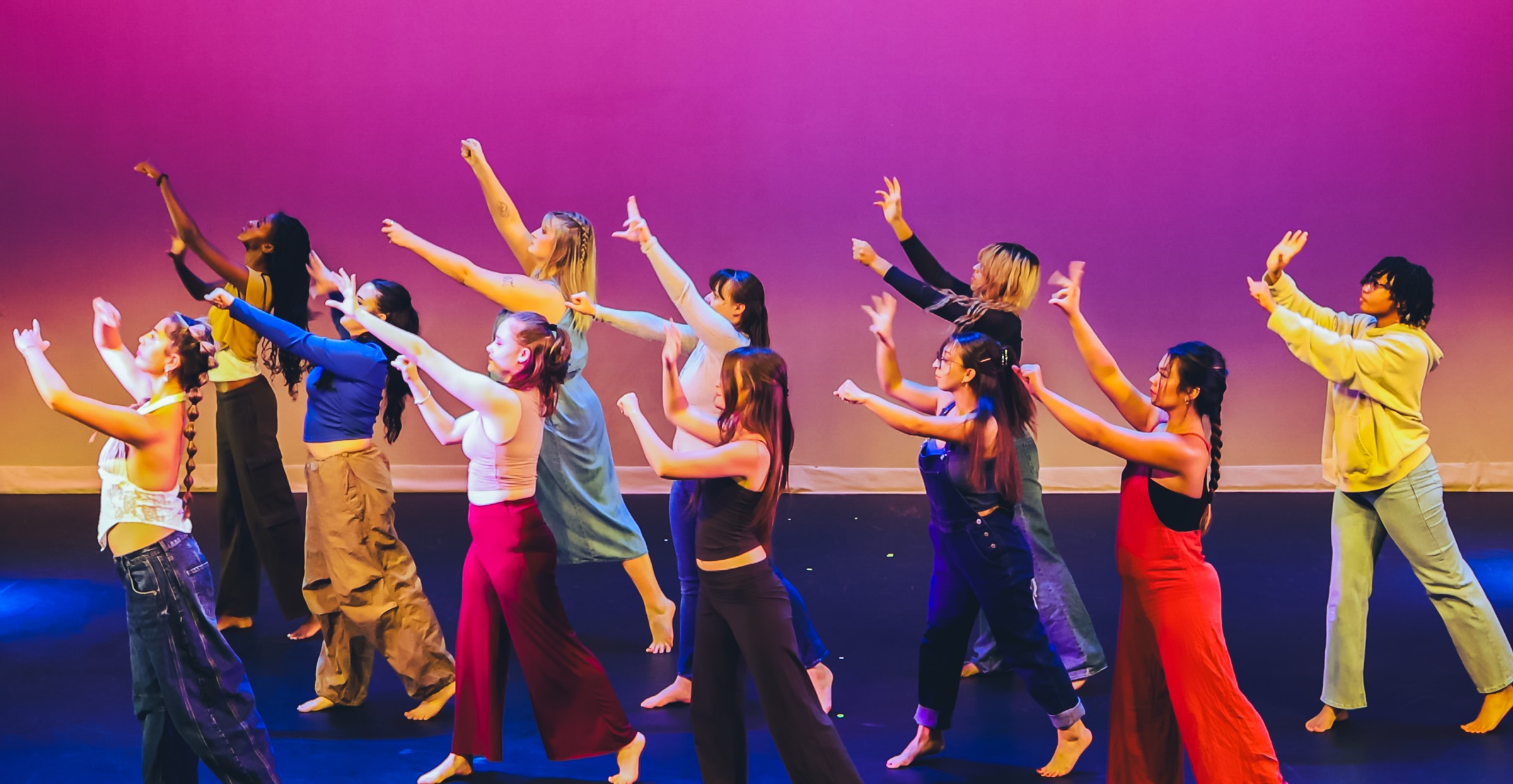 group of students dancing