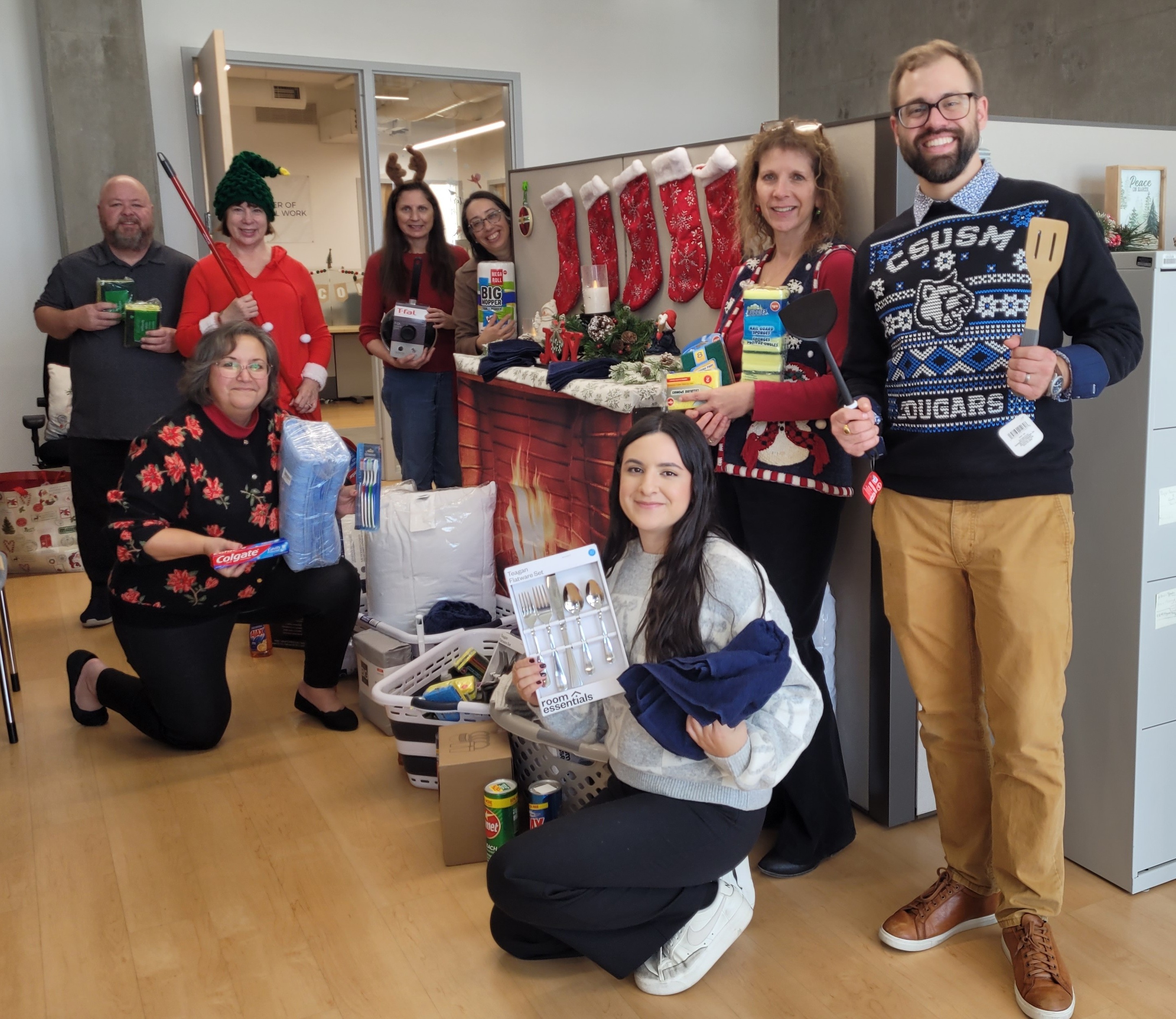 A group of people with christmas sweater