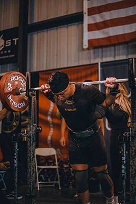 Josh lifting weights