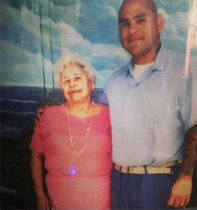 Martin and his mother while he was in prison.