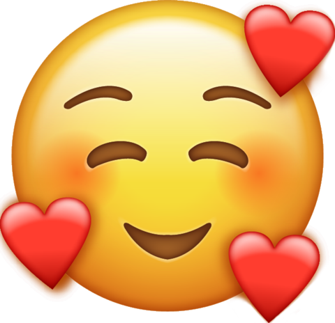smiling face emoji with hearts
