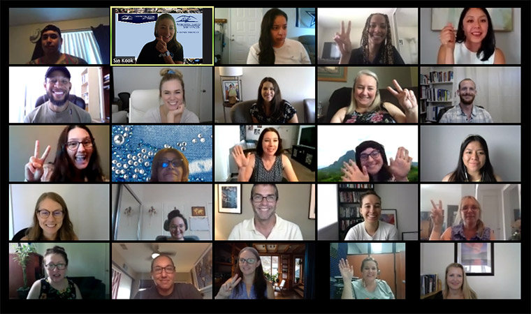 Staff in zoom session