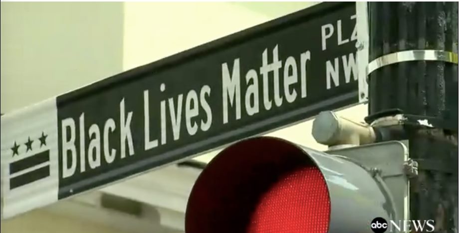 Black Lives Matter street sign in Wahsington D.C.