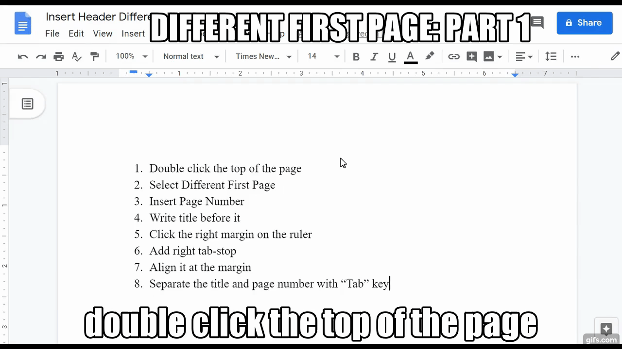 different first page google docs 1