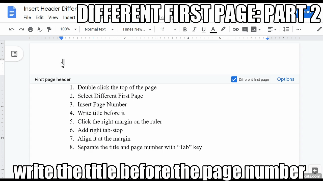 different first page google docs 2